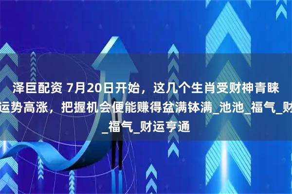 泽巨配资 7月20日开始，这几个生肖受财神青睐，财富运势高涨，把握机会便能赚得盆满钵满_池池_福气_财运亨通